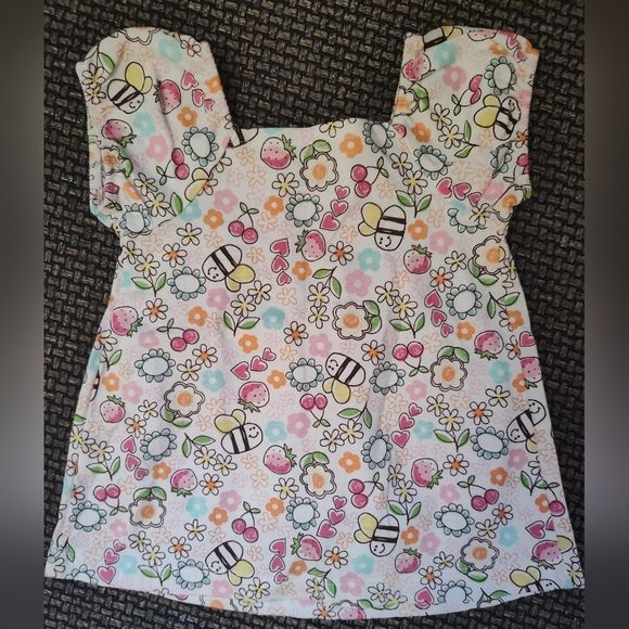 NWT Jumping Beans 18 mo Multi-colored babydoll Top With Cherries, Bees, Flowers - Picture 3 of 4